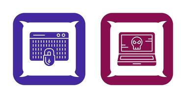 Hacking and Laptop Icon vector