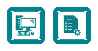 Computer and Test Icon vector