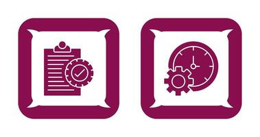 Check List and Time Setting Icon vector