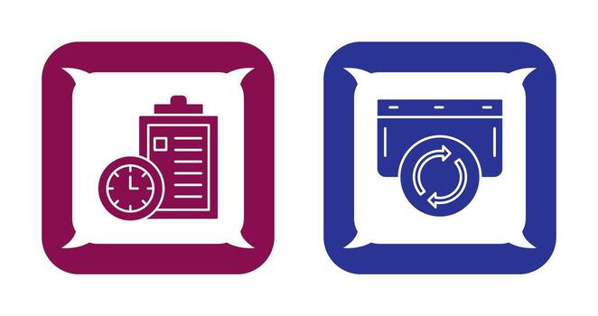 Time Management and Refresh Icon vector