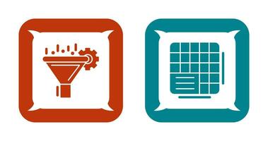 Filtering and Table Data Icon vector