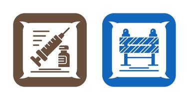 Syringe and Road Blockade Icon vector