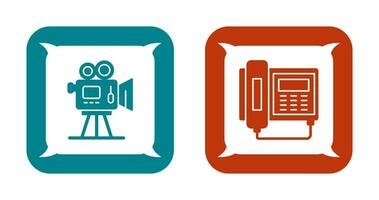 Movie camera and Telephone Icon vector