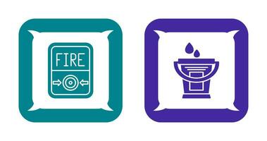 Fire Button and Water Bucket Icon vector