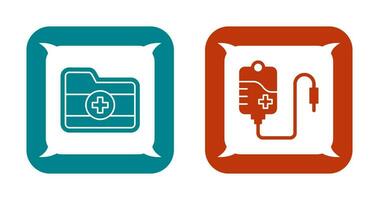 Folder and Blood Bag Icon vector