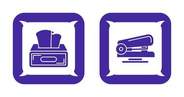 Tissue Box and Stapler Icon vector