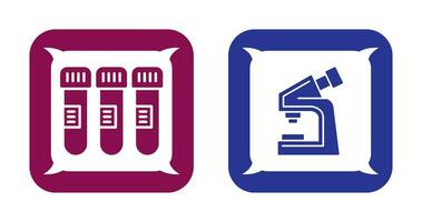 Test Tube and Microscope Icon vector