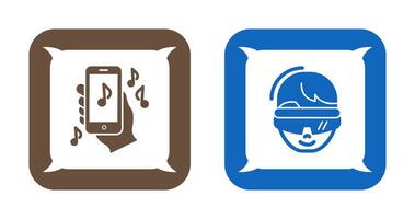 Smartphone and virtual Reality Glasses Icon vector