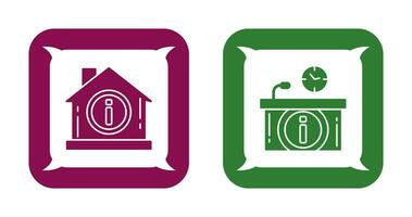 house and information desk Icon vector