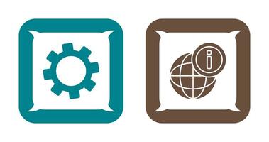 cogwheel and world Icon vector