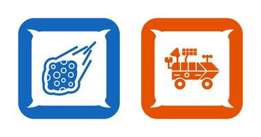 meteroite and moon rover Icon vector