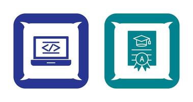 Coding and Report Card Icon vector