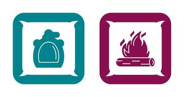 Canteen and Bonfire Icon vector