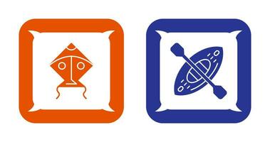 Kite and Kayak Icon vector