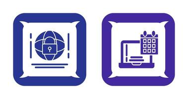 Internet Security and Calendar Icon vector
