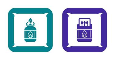 Camping Gas and Matches Icon vector