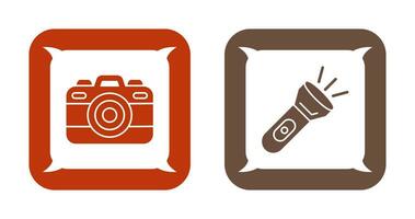 Camera and Flash Light Icon vector