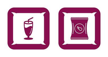 Milkshake and Chips Icon vector