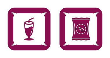 Milkshake and Chips Icon vector