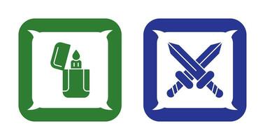 Lighter and Sword Icon vector