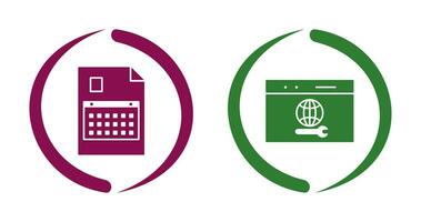 content planning and web support  Icon vector