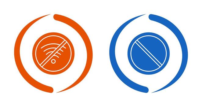 No Wifi y prohibido icono vector