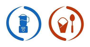 blender and spoon  Icon vector