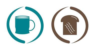 toast and coffee cup  Icon vector