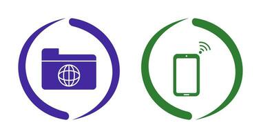 network folder and connected device Icon vector