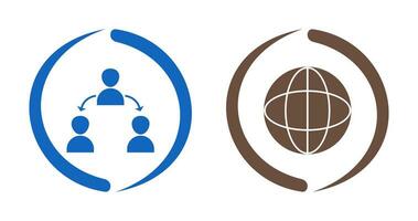 connected user and globe Icon vector