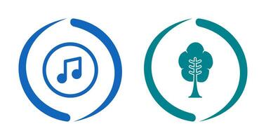 Music Player and Tree Icon vector