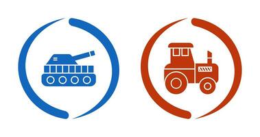 Tank and Tractor Icon vector