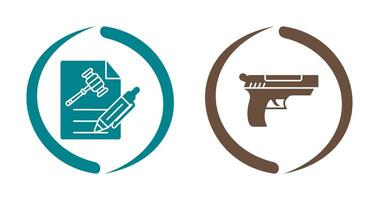 File and Gun Icon vector