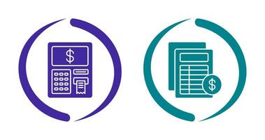 Atm and Invoice Icon vector