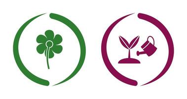 Small flowers and Growing Plant Icon vector