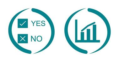 Yes No Option and Statistics Icon vector