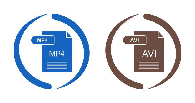 MP4 and AVI  Icon vector