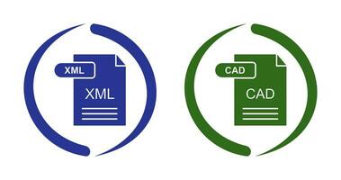 XML and CAD Icon vector
