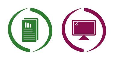 Reports and Computer Icon vector