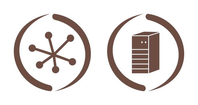 Internet y servidor red icono vector