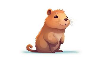 a cute little Capybara in vector style. Generative AI photo