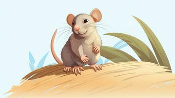 a cute little Cane Rat in vector style. Generative AI photo