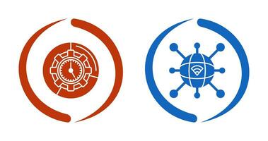 Time Management and Internet Icon vector
