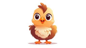 a cute little Bantam Chicken in vector style. Generative AI photo