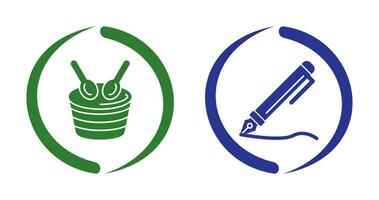 Drum and Pen Icon vector