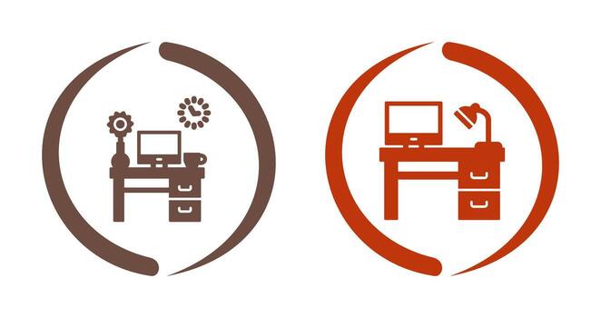 Work Table and Workplace Icon vector