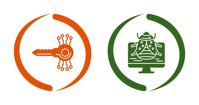 Key Code and Malware Icon vector