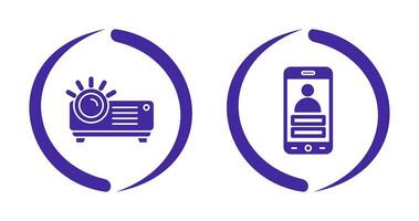 Login and Projector Icon vector