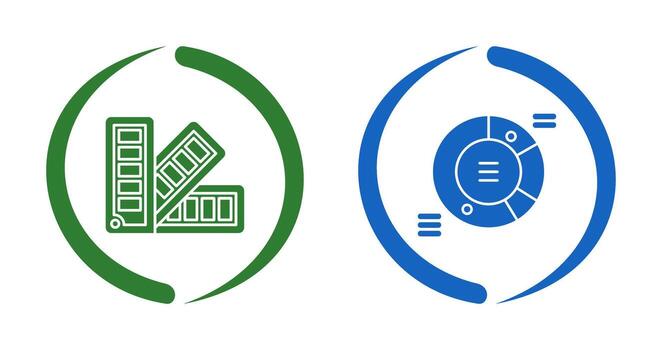 Pie Chart and Pantone Icon vector