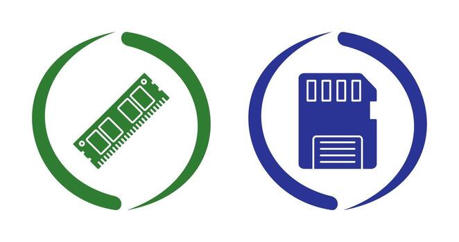 Ram and Memory Card Icon vector